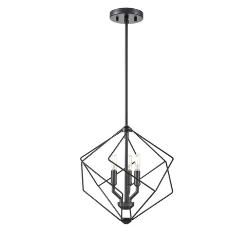 DVI Lighting Ashoona 3 Light Pendant in Buffed Nickel And Ebony Finish Model: DVP44920BN+EB