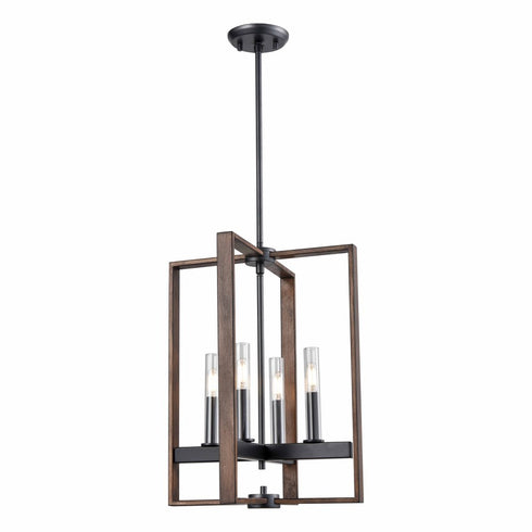 DVI Lighting Blairmore 4 Light Foyer in Ironwood on Metal and Graphite Finish Model: DVP30248GR+IW-CL
