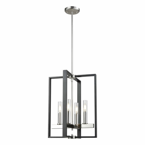 DVI Lighting Blairmore 4 Light Foyer in Ironwood on Metal and Graphite Finish Model: DVP30248GR+IW-CL