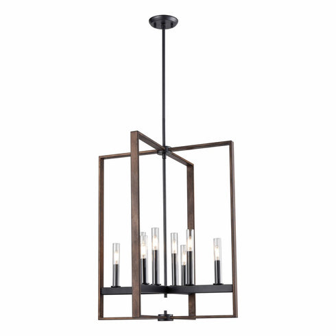 DVI Lighting Blairmore 8 Light Foyer in Ironwood on Metal and Graphite Finish Model: DVP30249GR+IW-CL