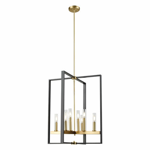 DVI Lighting Blairmore 8 Light Foyer in Satin Nickel and Graphite Finish Model: DVP30249VBR+GR-CL