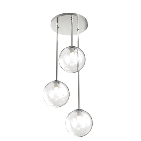 DVI Lighting Courcelette 3 Light Cluster Pendant in Chrome Finish Model: DVP27053CH-CL