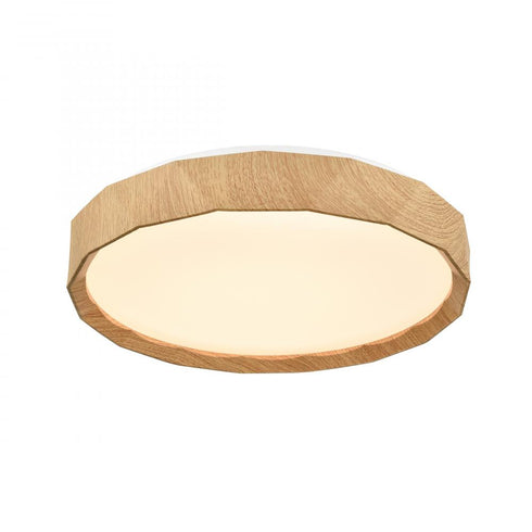 DVI Lighting DAWSON 15.25 Inch LED FLUSH MOUNT in Natural Wood Finish Model: DVP44138NW-5CCT
