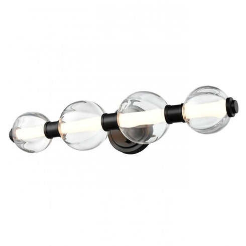 DVI Lighting Glimmer 1 Light GLIMME 24 Inch VANIT SCONCE BK With PUMPKIN in Ebony Finish Model: DVP34943EB-PUC