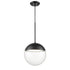 DVI Lighting HOPEWELL ROCKS 10 Inch PENDANT in Ebony Finish Model: DVP41610EB-CL