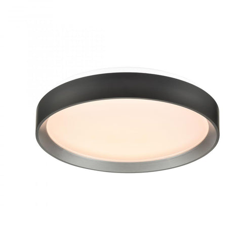 DVI Lighting HUDSON 15.25 Inch LED FLUSH MOUNT in Platinum and Matte Black Finish Model: DVP40238PL+MB-5CCT