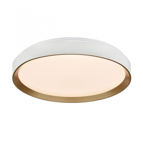 DVI Lighting HUDSON 18.5 Inch LED FLUSH MOUNT in Gold and Matte White Finish Model: DVP40248GD+MW-5CCT
