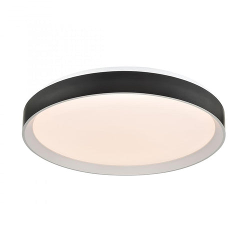 DVI Lighting HUDSON 18.5 Inch LED FLUSH MOUNT in Matte White and Matte Black Finish Model: DVP40248MW+MB-5CCT