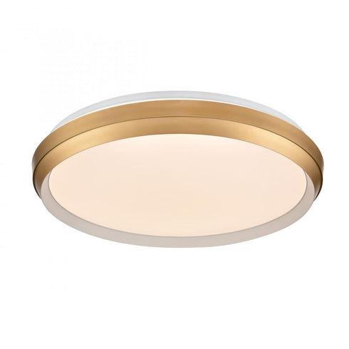 DVI Lighting LABRADOR 18.5 Inch LED FLUSH MOUNT in Matte White and Gold Finish Model: DVP42148MW+GD-5CCT