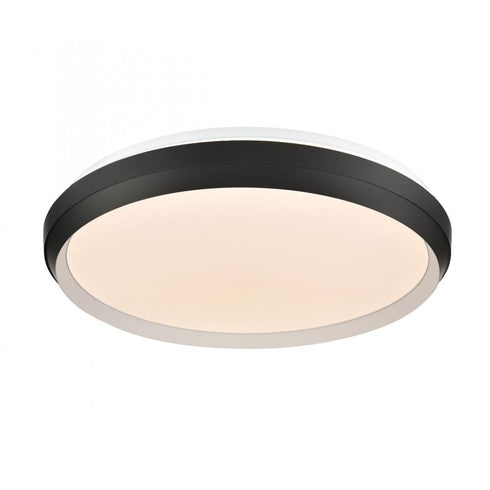 DVI Lighting LABRADOR 18.5 Inch LED FLUSH MOUNT in Matte White and Matte Black Finish Model: DVP42148MW+MB-5CCT