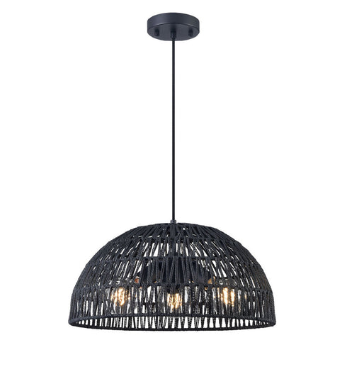 DVI Lighting Lac Du Bonnet 18 Inch 3 Light Pendant in Black Finish Model: DVP44238BK-BY