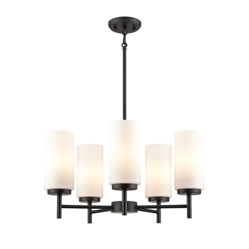 DVI Lighting Manitou 5 Light Chandelier in Buffed Nickel Finish Model: DVP47125BN-OP