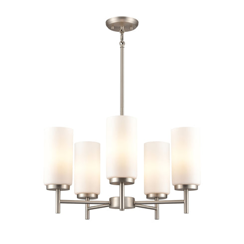 DVI Lighting Manitou 5 Light Chandelier in Buffed Nickel Finish Model: DVP47125BN-OP