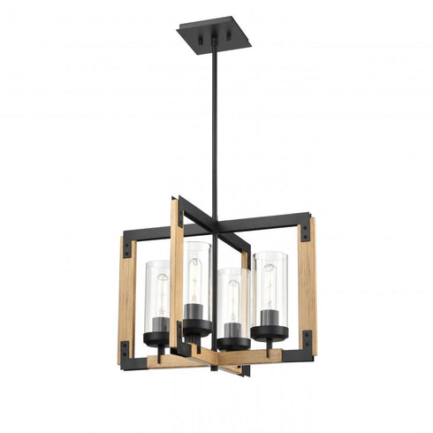 DVI Lighting OKANAGAN 4 LIGHT PENDANT in Ebony Finish Model: DVP38620EB+NW-CL