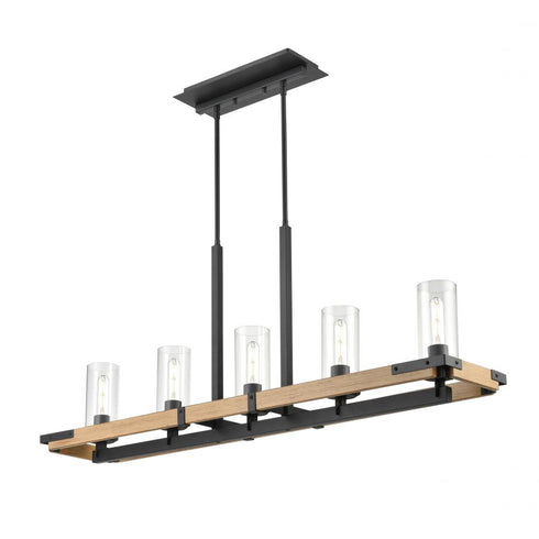 DVI Lighting OKANAGAN 5 LIGHT LINEAR in Ebony Finish Model: DVP38602EB+NW-CL
