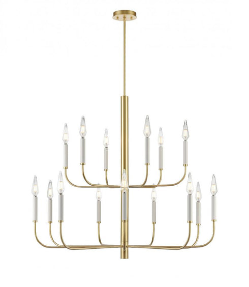 DVI Lighting OLIVIA 2 TIER CHANDELIER in Multiple Finishes and Painted Satin Brass Finish Model: DVP44045MF+PSB