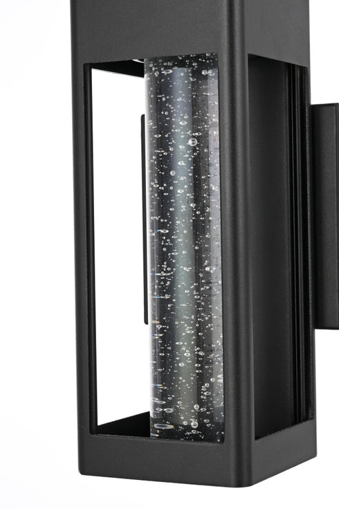 Elegant Lighting 1 Light Amaris 10 inch LED Outdoor Wall sconce in Black in Black and Clear Finish Model: OD604W10BK