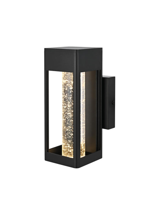 Elegant Lighting 1 Light Amaris 10 inch LED Outdoor Wall sconce in Black in Black and Clear Finish Model: OD604W10BK