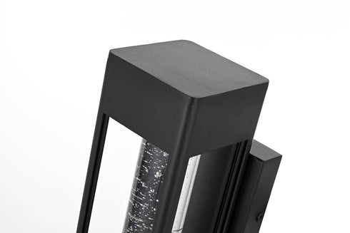 Elegant Lighting 1 Light Amaris 10 inch LED Outdoor Wall sconce in Black in Black and Clear Finish Model: OD604W10BK