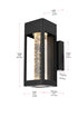 Elegant Lighting 1 Light Amaris 10 inch LED Outdoor Wall sconce in Black in Black and Clear Finish Model: OD604W10BK
