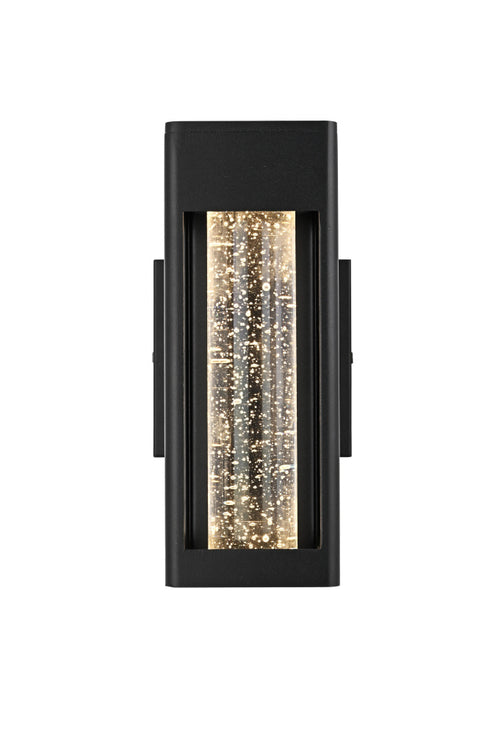Elegant Lighting 1 Light Amaris 10 inch LED Outdoor Wall sconce in Black in Black and Clear Finish Model: OD604W10BK