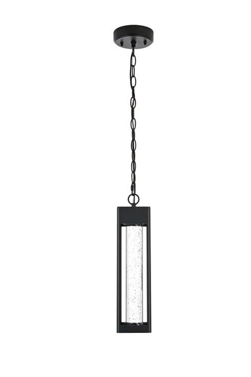 Elegant Lighting 1 Light Amaris 15 inch LED Outdoor Pendant in Black in Black and Clear Finish Model: OD604H15BK