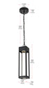 Elegant Lighting 1 Light Amaris 15 inch LED Outdoor Pendant in Black in Black and Clear Finish Model: OD604H15BK