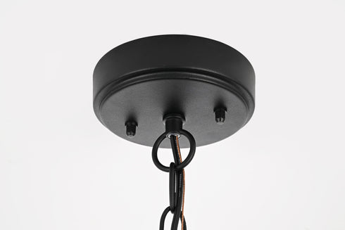Elegant Lighting 1 Light Amaris 15 inch LED Outdoor Pendant in Black in Black and Clear Finish Model: OD604H15BK