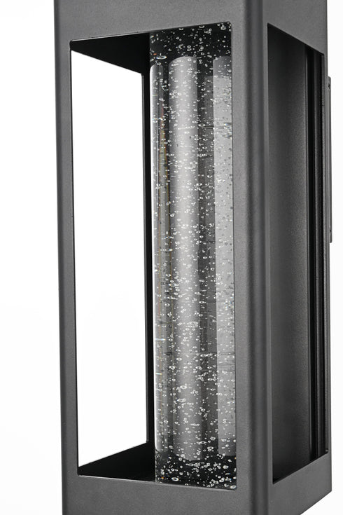 Elegant Lighting 1 Light Amaris 15 inch LED Outdoor Wall sconce in Black in Black and Clear Finish Model: OD604W15BK
