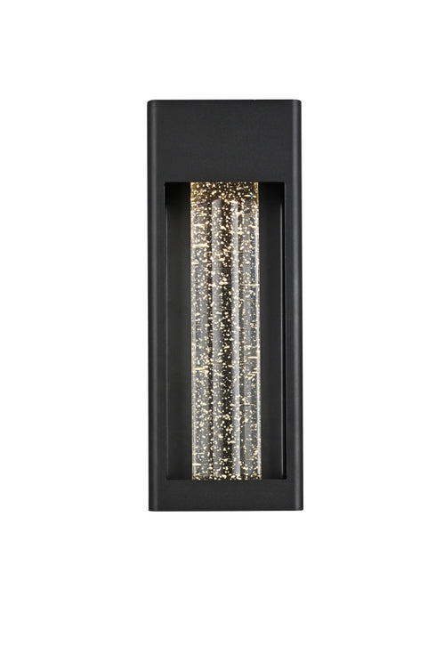Elegant Lighting 1 Light Amaris 15 inch LED Outdoor Wall sconce in Black in Black and Clear Finish Model: OD604W15BK