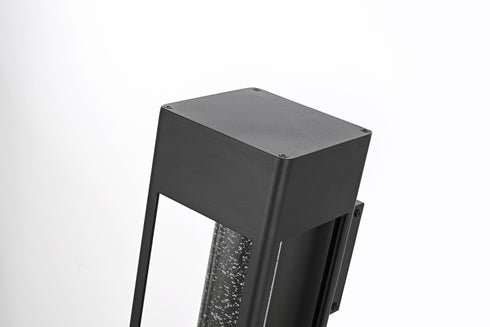 Elegant Lighting 1 Light Amaris 15 inch LED Outdoor Wall sconce in Black in Black and Clear Finish Model: OD604W15BK