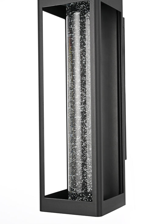 Elegant Lighting 1 Light Amaris 19 inch LED Outdoor Wall sconce in Black in Black and Clear Finish Model: OD604W19BK