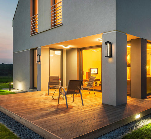 Elegant Lighting 1 Light Amaris 19 inch LED Outdoor Wall sconce in Black in Black and Clear Finish Model: OD604W19BK