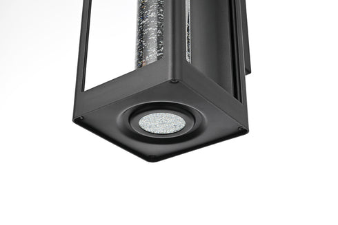 Elegant Lighting 1 Light Amaris 19 inch LED Outdoor Wall sconce in Black in Black and Clear Finish Model: OD604W19BK