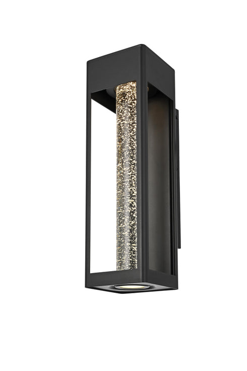 Elegant Lighting 1 Light Amaris 19 inch LED Outdoor Wall sconce in Black in Black and Clear Finish Model: OD604W19BK