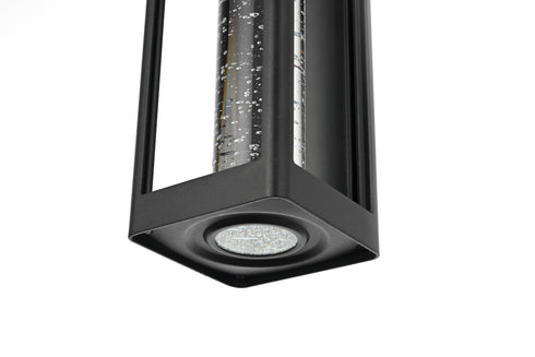 Elegant Lighting 1 Light Amaris 22 inch LED Outdoor Wall sconce in Black in Black and Clear Finish Model: OD604W22BK