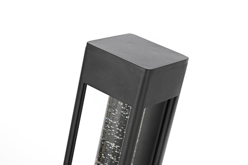 Elegant Lighting 1 Light Amaris 22 inch LED Outdoor Wall sconce in Black in Black and Clear Finish Model: OD604W22BK