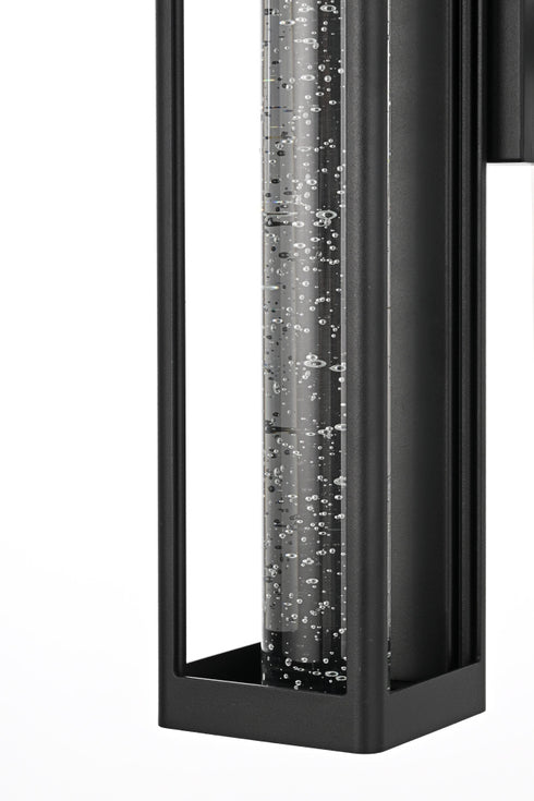 Elegant Lighting 1 Light Amaris 22 inch LED Outdoor Wall sconce in Black in Black and Clear Finish Model: OD604W22BK