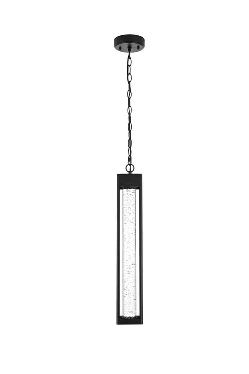 Elegant Lighting 1 Light Amaris 23 inch LED Outdoor Pendant in Black in Black and Clear Finish Model: OD604H23BK