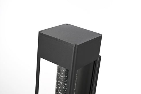 Elegant Lighting 1 Light Amaris 27 inch LED Outdoor Wall sconce in Black in Black and Clear Finish Model: OD604W27BK