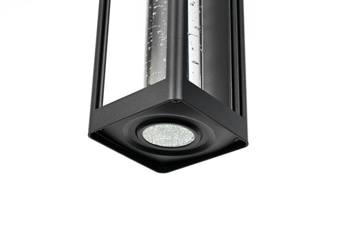 Elegant Lighting 1 Light Amaris 32 inch LED Outdoor Wall sconce in Black in Black and Clear Finish Model: OD604W32BK