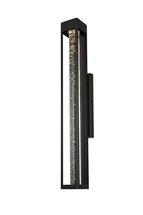 Elegant Lighting 1 Light Amaris 32 inch LED Outdoor Wall sconce in Black in Black and Clear Finish Model: OD604W32BK