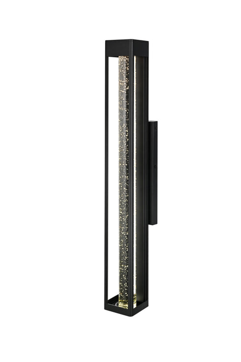 Elegant Lighting 1 Light Amaris 32 inch LED Outdoor Wall sconce in Black in Black and Clear Finish Model: OD604W32BK