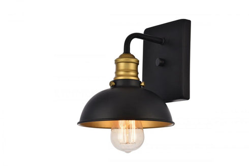 Elegant Lighting 1 Light Anders Collection Wall Sconce D7.1 H8.3 Lt:1 in Black and Brass Finish Model: LD8004W7BK