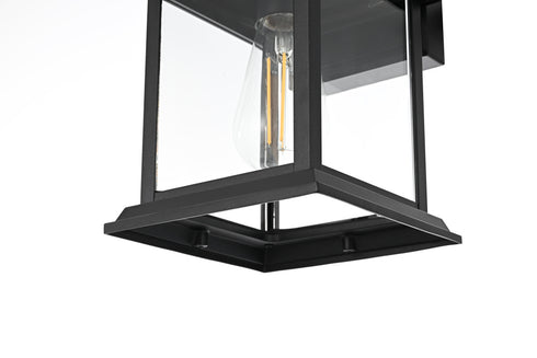 Elegant Lighting 1 Light Araceli 10 inch Outdoor Wall sconce in Black in Black and Clear Finish Model: OD611W10BK