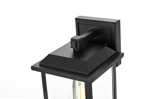 Elegant Lighting 1 Light Araceli 10 inch Outdoor Wall sconce in Black in Black and Clear Finish Model: OD611W10BK