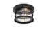 Elegant Lighting 1 Light Carla 10 inch Outdoor Flush Mount in Black in Black and Clear Finish Model: OD614F10BK