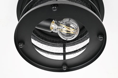 Elegant Lighting 1 Light Carla 10 inch Outdoor Flush Mount in Black in Black and Clear Finish Model: OD614F10BK