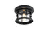 Elegant Lighting 1 Light Carla 8 inch Outdoor Flush Mount in Black in Black and Clear Finish Model: OD614F8BK