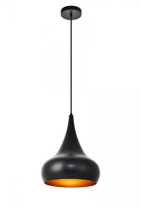 Elegant Lighting 1 Light Circa Collection Pendant D11.5 Inch H15 Inch Lt:1 in Black Finish Model: LDPD2047